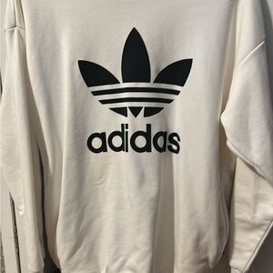 Adidas Off-White Sweatshirt with Black Trefoil